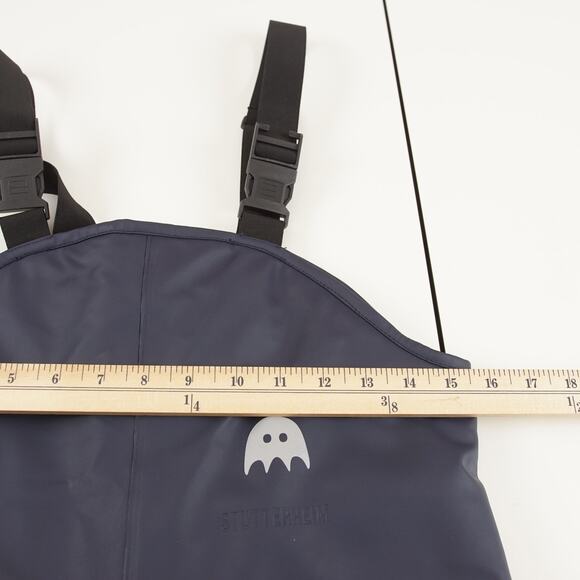 Stutterheim Winter Waterproof Shell Bib Blue Pants Kids Sz 6 - 7 - Picture 5 of 13